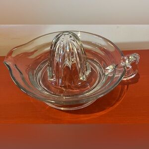 Vintage Antique Anchor Hocking Heavy Clear Glass Juice Reamer Citrus Juicer lime